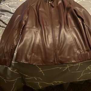 Preston & York Brown Leather Bomber Jacket